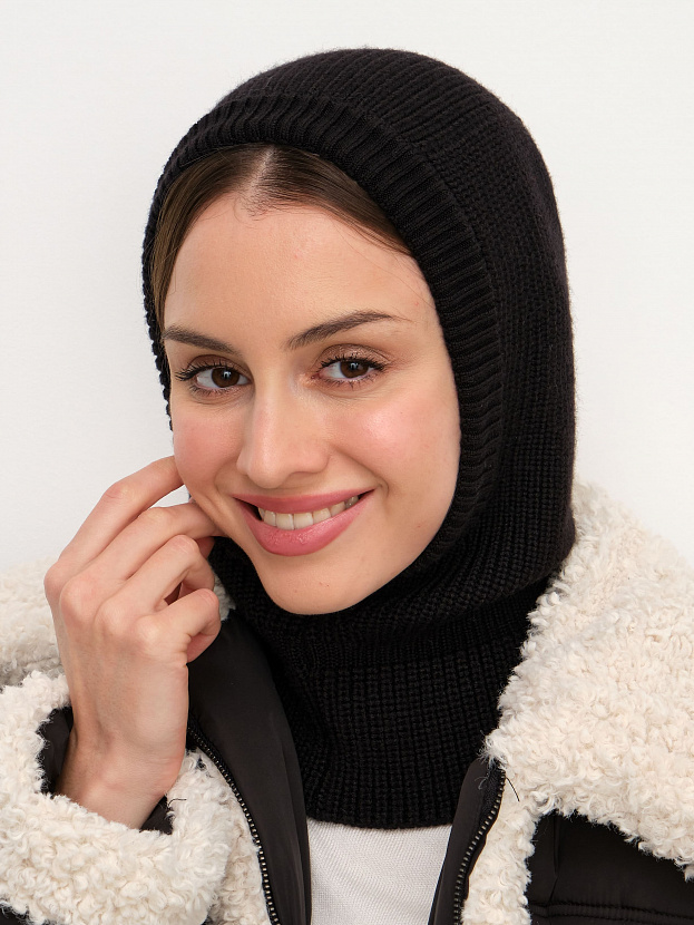 Экрю капор трикотажный (черный, 56-58)