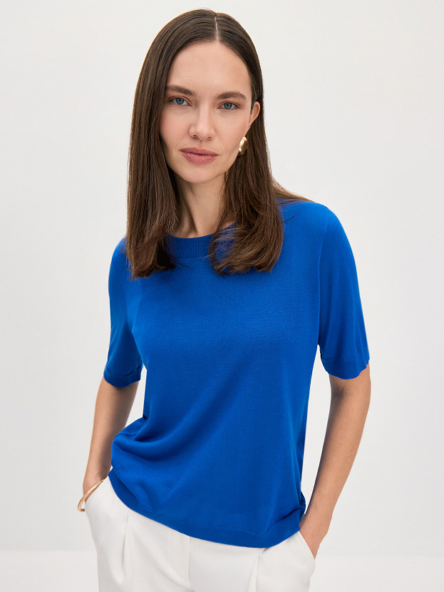 Адель джемпер (футболка) трикотажный (ультрамарин, 44-46)