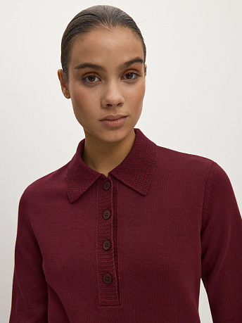 Джемпер поло из хлопка с вискозой Фреско