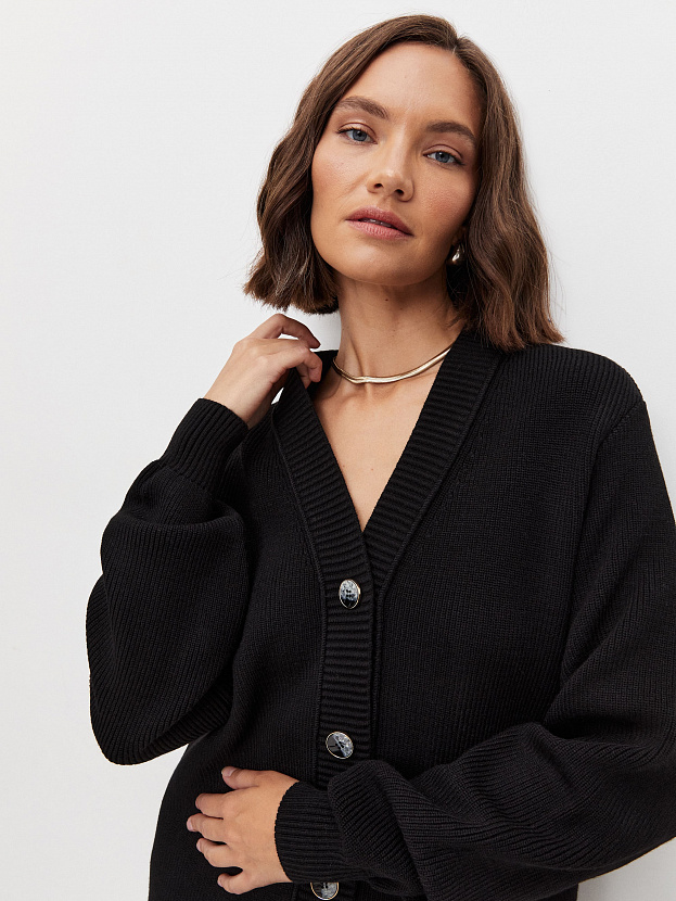 Блюз кардиган трикотажный (черный, 44-46)