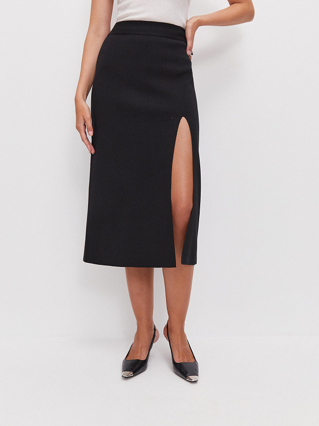 Лоск юбка трикотажная (черный, 46)