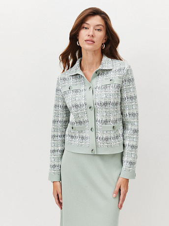 Жакет из хлопка и вискозы букле Шанель