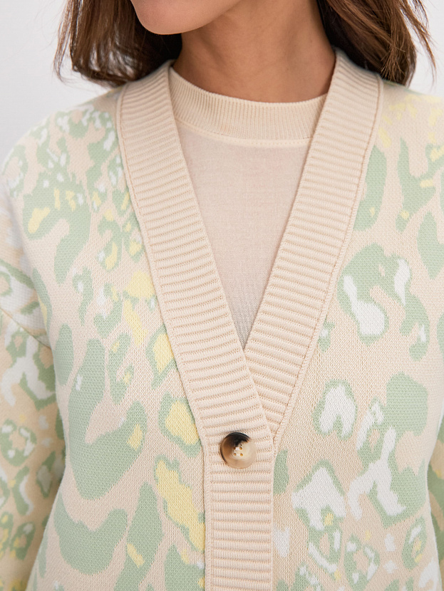 Гарда кардиган трикотажный (кремовый/желтый, 44-46)