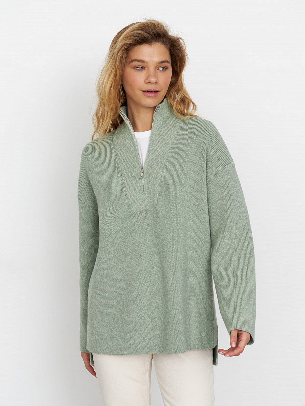 Голди джемпер трикотажный (св.зеленый/песочный, 44-46)