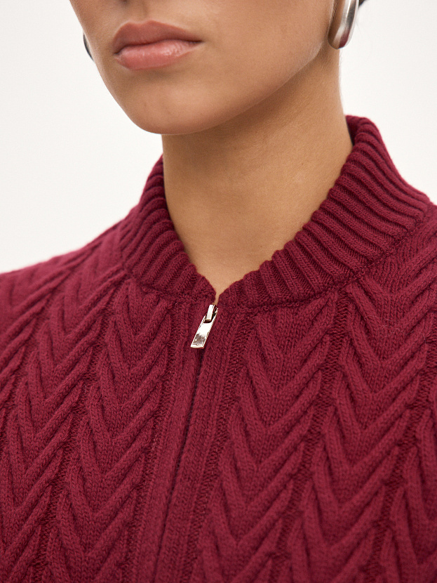 Веллес джемпер (бомбер) трикотажный (вишневый, 44-46)