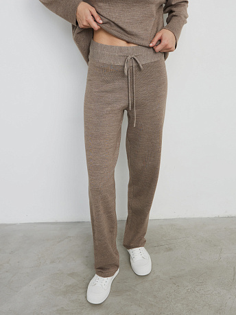 Брюки с шерстью мериноса и вискозой Сатурн