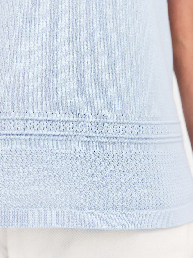 Ариес джемпер (поло) трикотажный (голубой, 44-46)