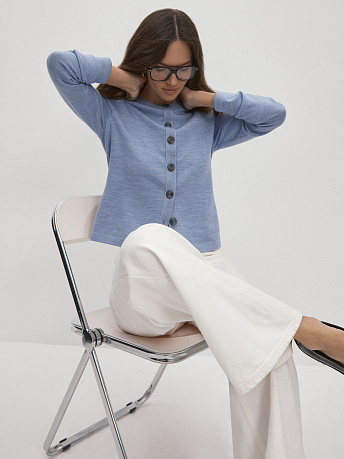 Кардиган из шерсти мериноса и вискозы Мята