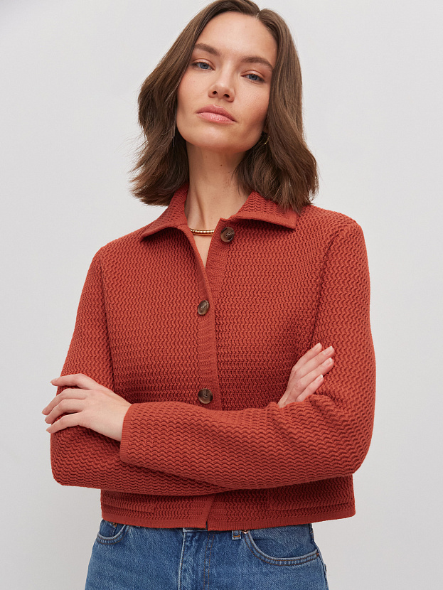 Селена жакет трикотажный (темно-оранжевый, 46)