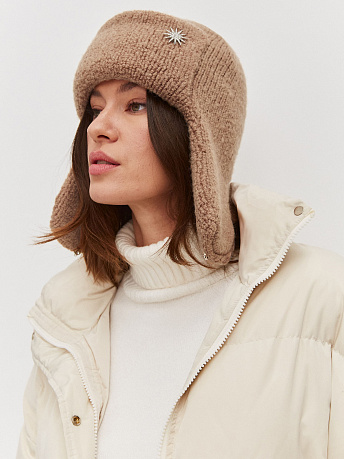 Шапка-ушанка из мохера и шерсти мериноса Стокгольм