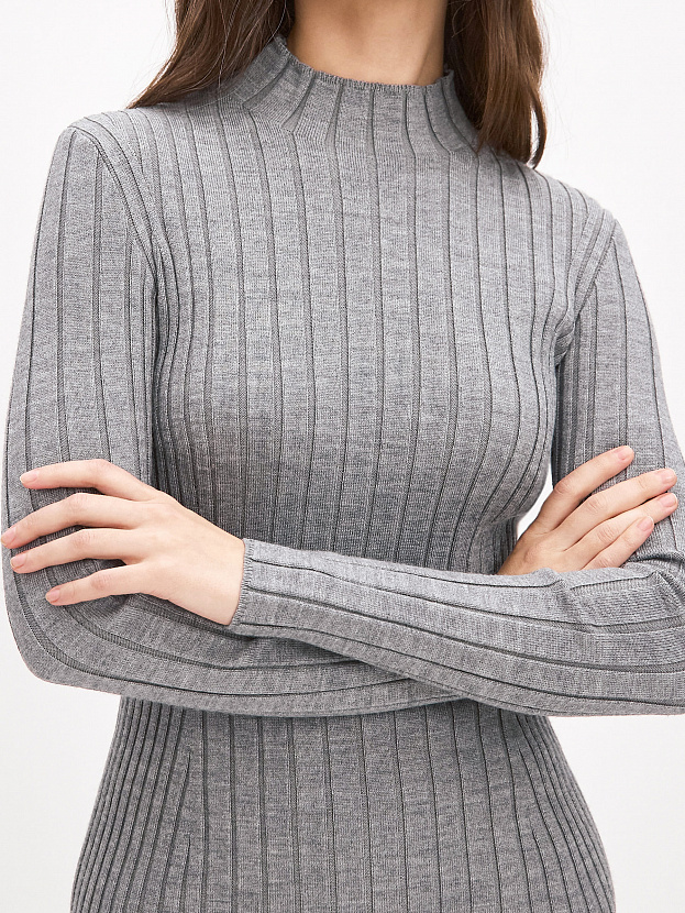 Латте водолазка трикотажная (серый меланж, 44-46)