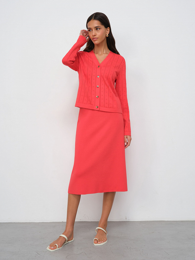 Моне юбка трикотажная (глубокий коралловый, 46)