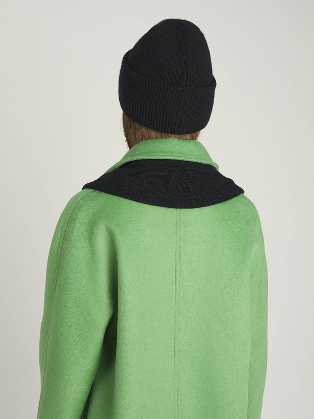 Спейс комплект (шапка+шарф) трикотажный (черный/ярко-зеленый, 56-58)