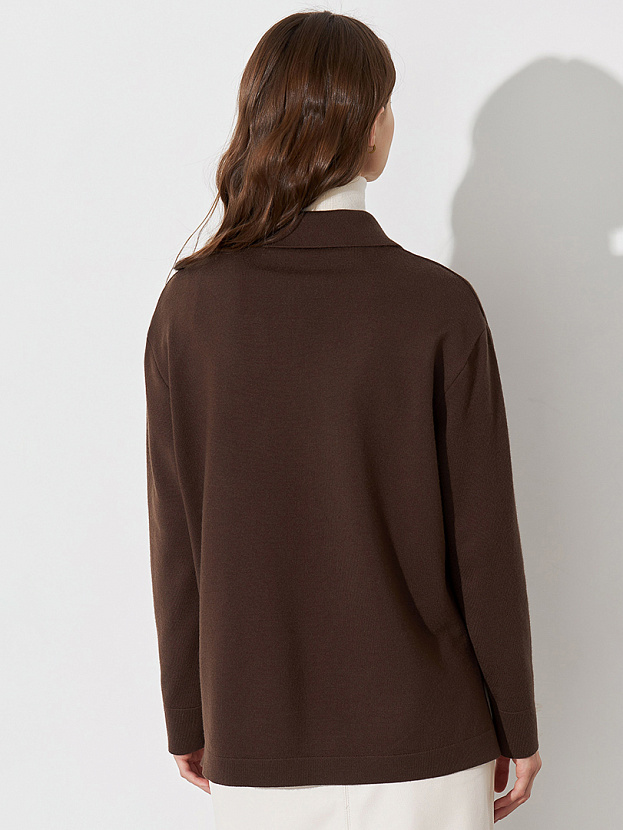 Джем кардиган (рубашка) трикотажный (т.коричневый, 44-46)