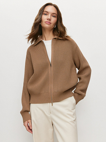 Бомбер из хлопка с отложным воротником Гранд