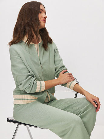 Бомбер из хлопка с полосками Сиетл