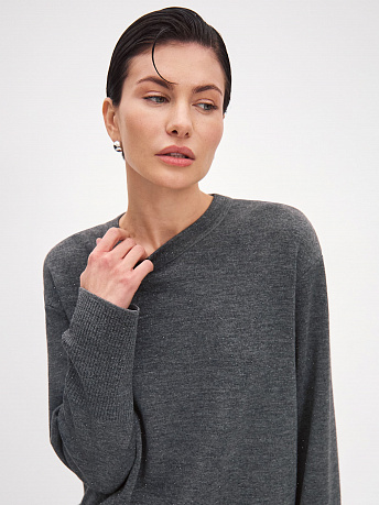 Джемпер из шерсти мериноса с вискозой и люрексом Ингрит