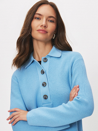 Джемпер поло из шерсти мериноса Крафт