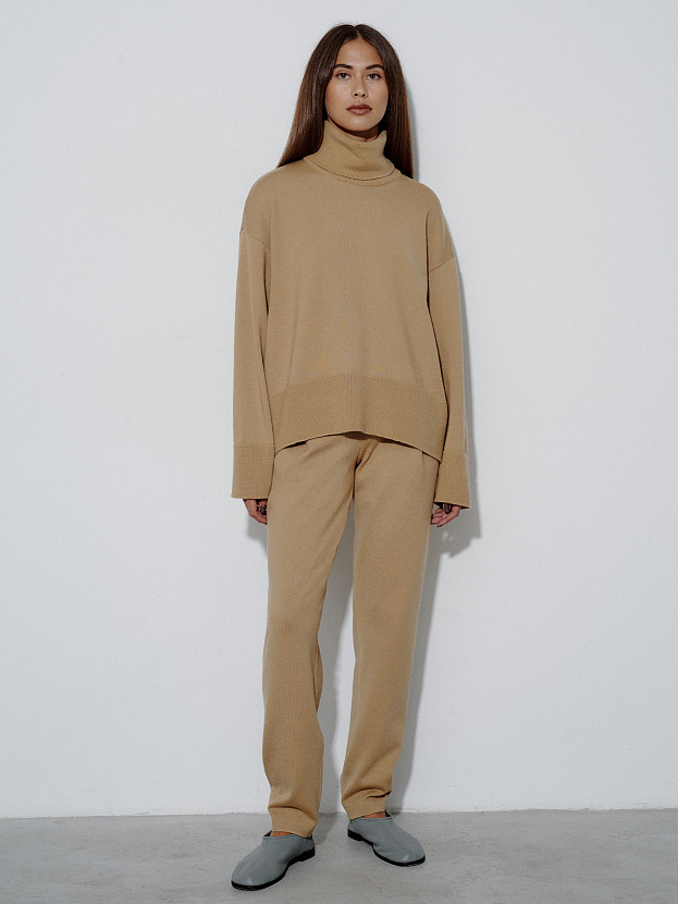 Вест брюки трикотажные (светло-бежевый, 44-46/164-170)