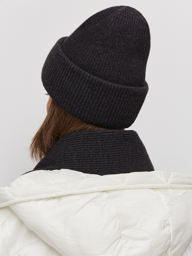 Ботаника комплект (шапка+шарф) трикотажный (темный маренго, 56-58)