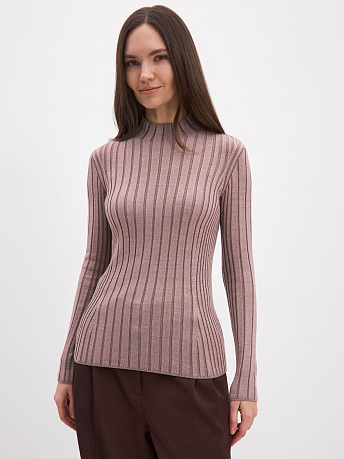 Водолазка из шерсти мериноса и вискозы Латте