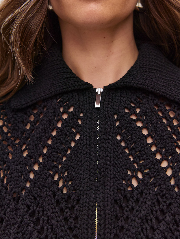 Риччи джемпер (бомбер) трикотажный (черный, 44-46)