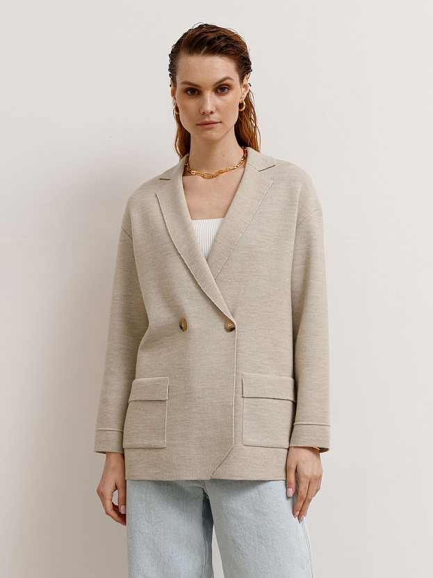 Фарго пиджак трикотажный (светло-песочный, 44-46)