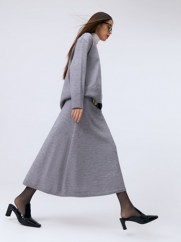 Дания джемпер трикотажный (серый меланж, 44-46)