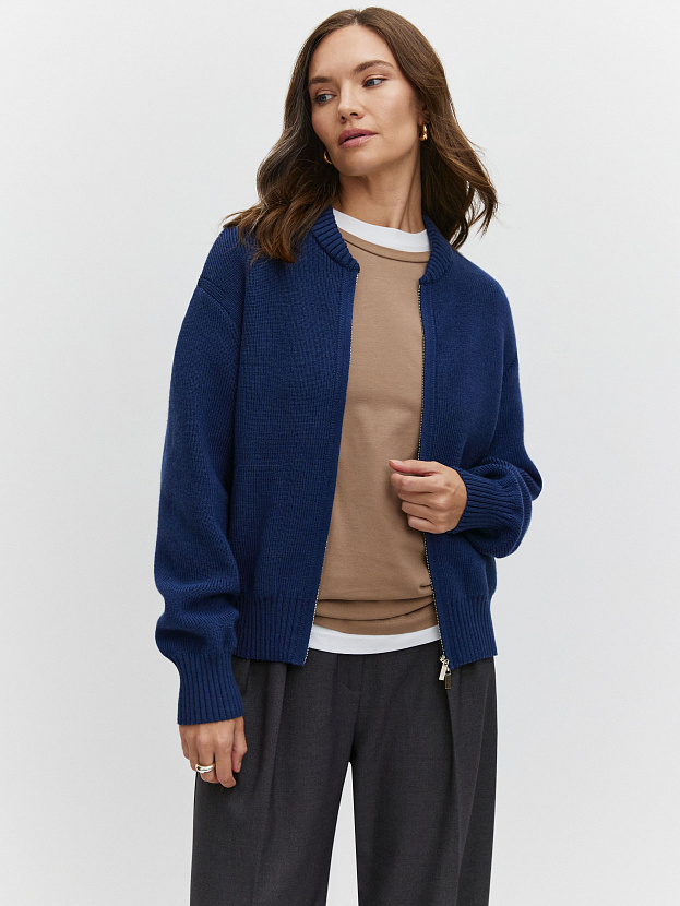 Эльба джемпер (бомбер) трикотажный (темно-синий, 44-46)