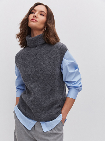 Жилет с шерстью мериноса и кид-мохером Дарина