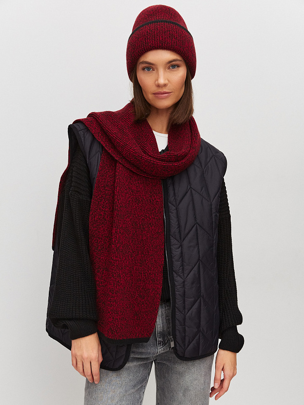 Бредли комплект (шапка+шарф) трикотажный (черный/красный)