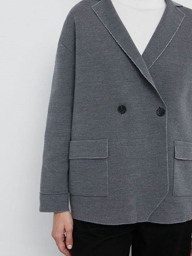 Фарго пиджак трикотажный (серый меланж, 44-46)