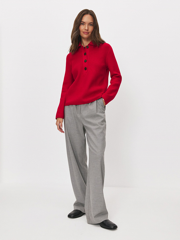 Крафт джемпер трикотажный (красный, 44-46)