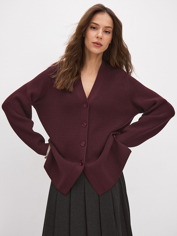 Родос кардиган трикотажный (бургунди, 44-46)