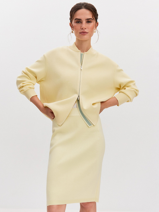 Сиетл джемпер (бомбер) трикотажный (бледно-желтый, 44-46)