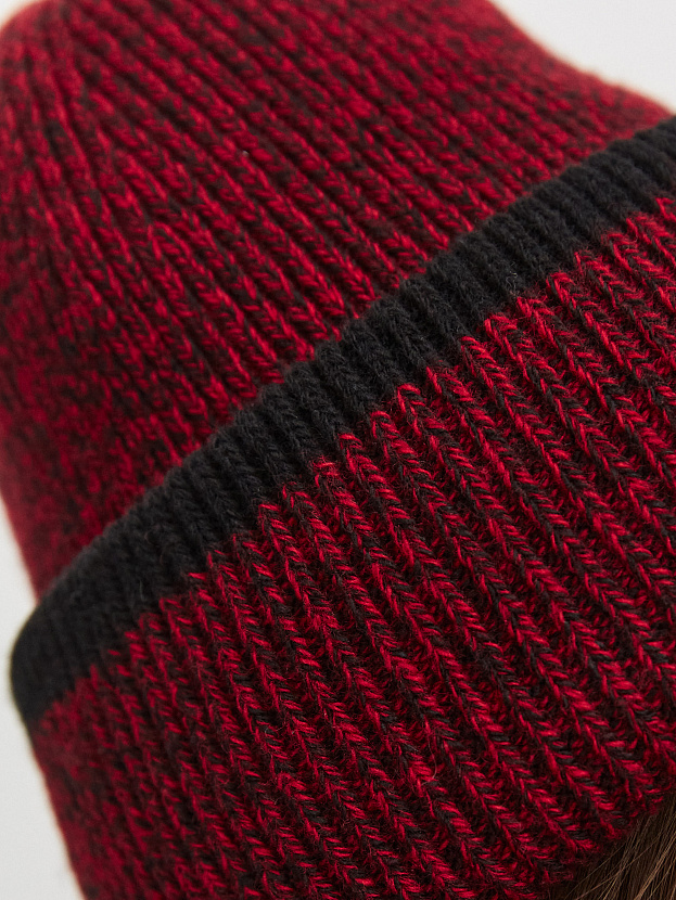 Бредли комплект (шапка+шарф) трикотажный (черный/красный)