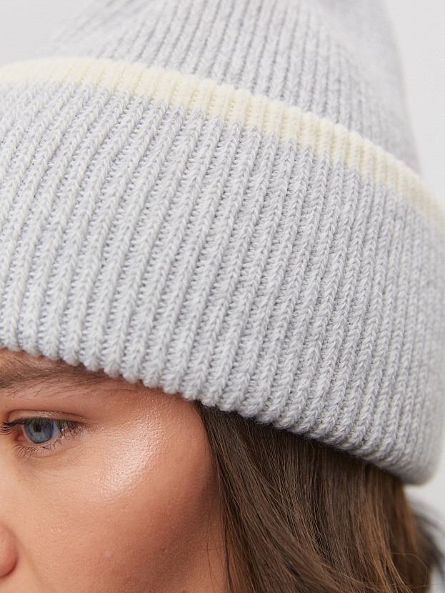Бредли комплект (шапка+шарф) трикотажный (белый/светло-серый)