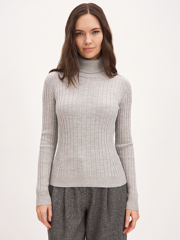 Китон водолазка трикотажная (светло-серый меланж, 44-46)