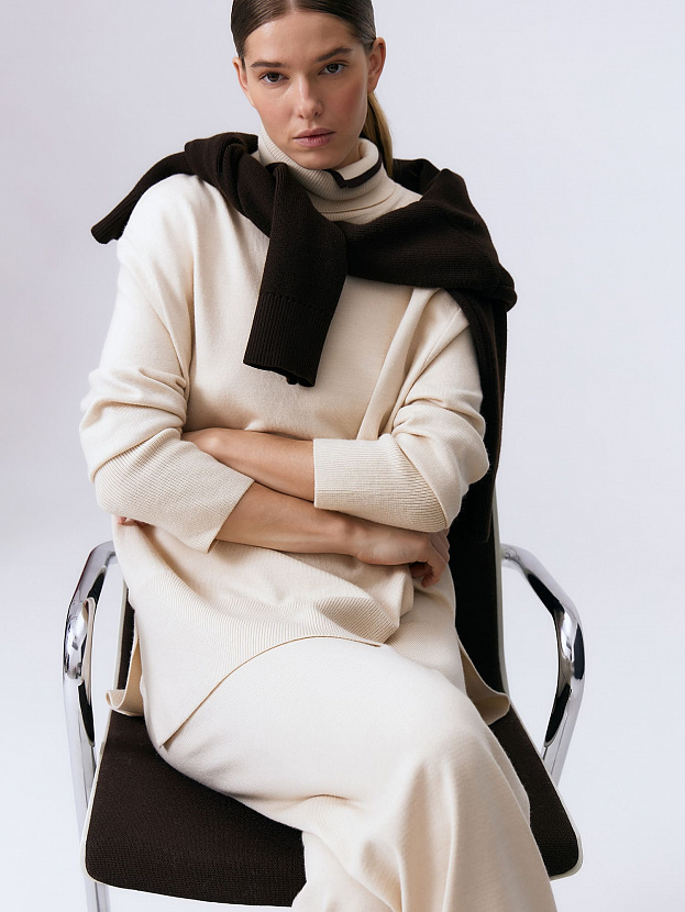 Сатурн костюм (джемпер+брюки) трикотажный (кремовый, 40-42/164-170)