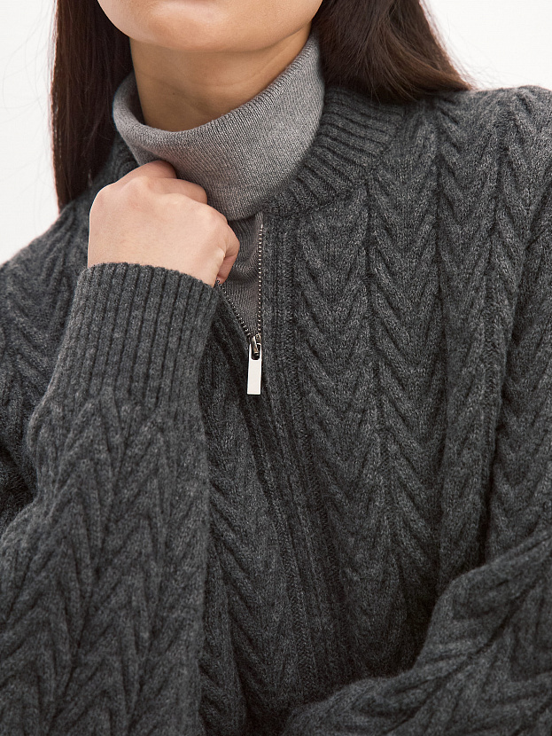 Веллес джемпер (бомбер) трикотажный (серый меланж, 44-46)