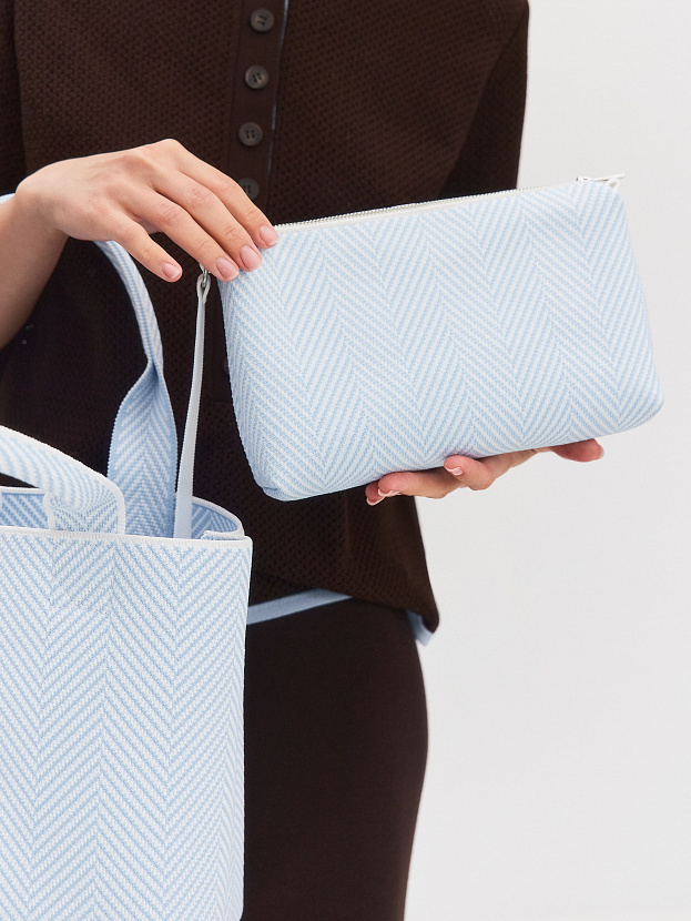 Сумка с косметичкой 2025-Е02 (белый/голубой)