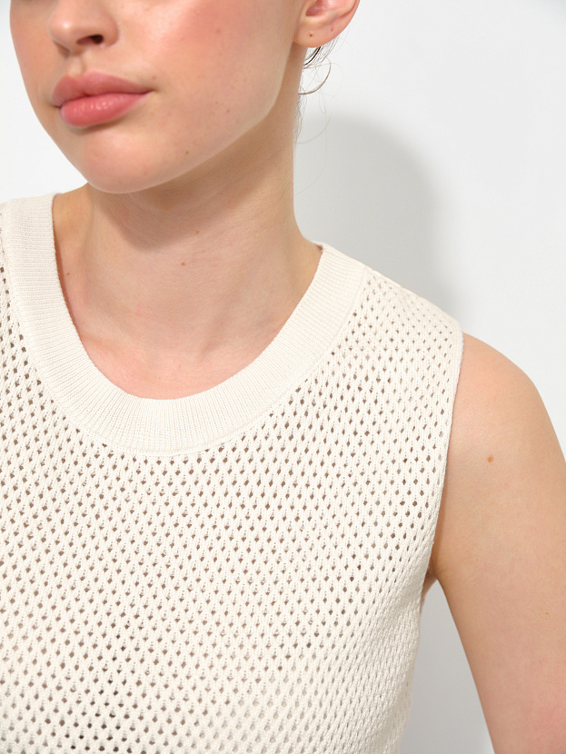 Терри джемпер без рукавов трикотажный (белый, 44-46)