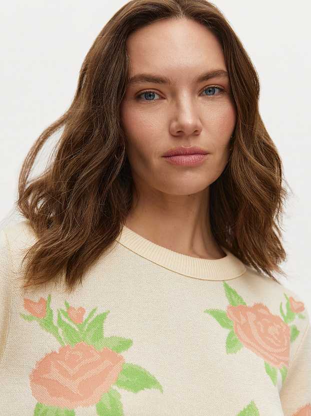 Рози джемпер трикотажный (кремовый, 44-46)