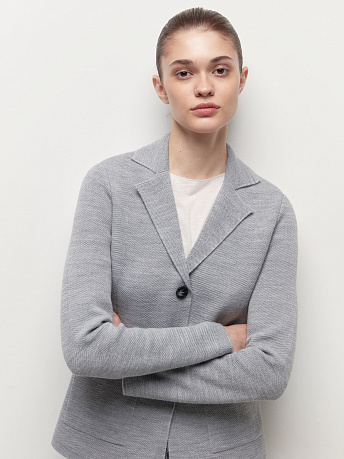 Жакет полуприталенный из шерсти мериноса Имбирь