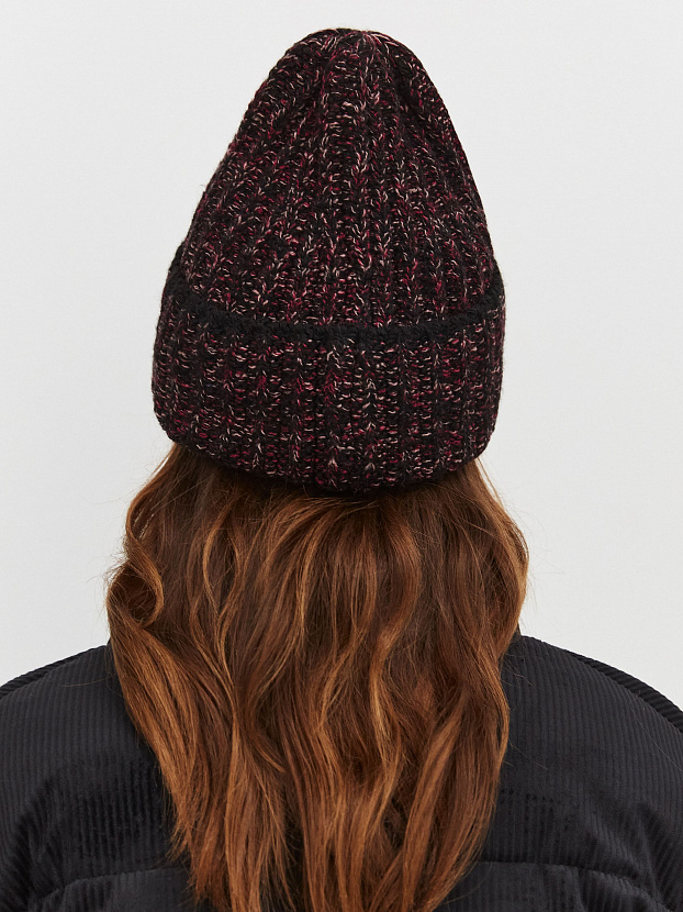 Черри шапка трикотажная (черный/бордо, 56-58)