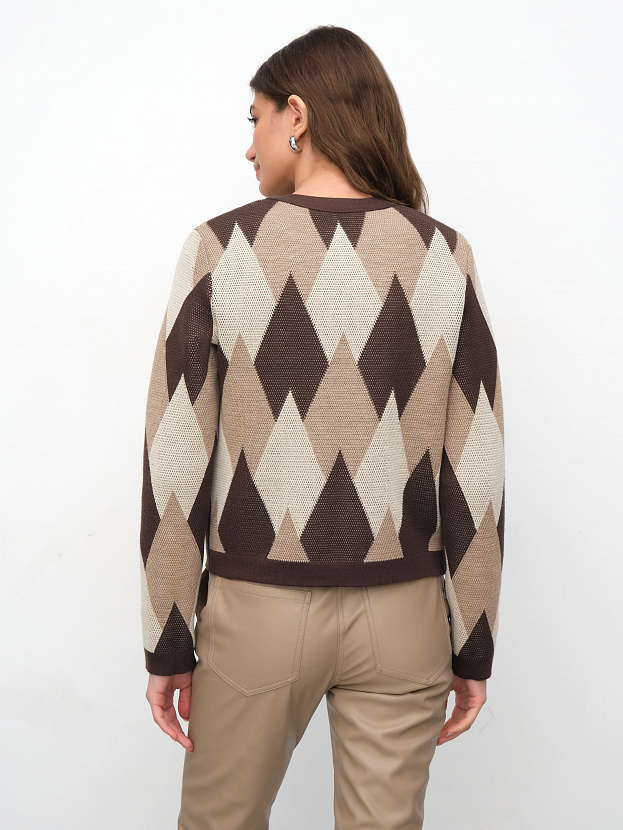 Скай жакет трикотажный (коричневый/кремовый, 44-46)