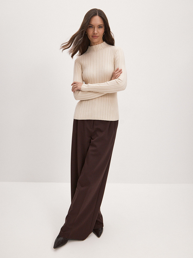 Латте водолазка трикотажная (кремовый, 44-46)