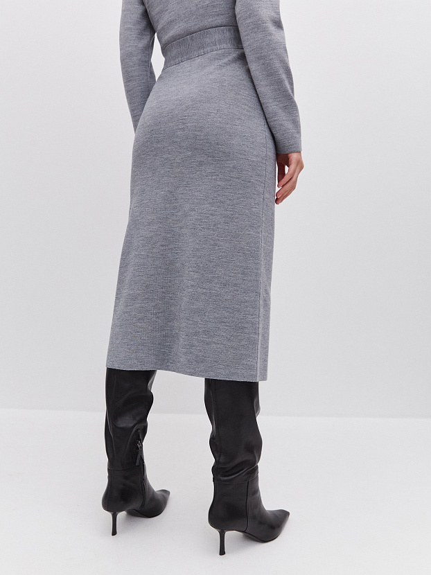 Каролла юбка трикотажная (серый меланж, 46)