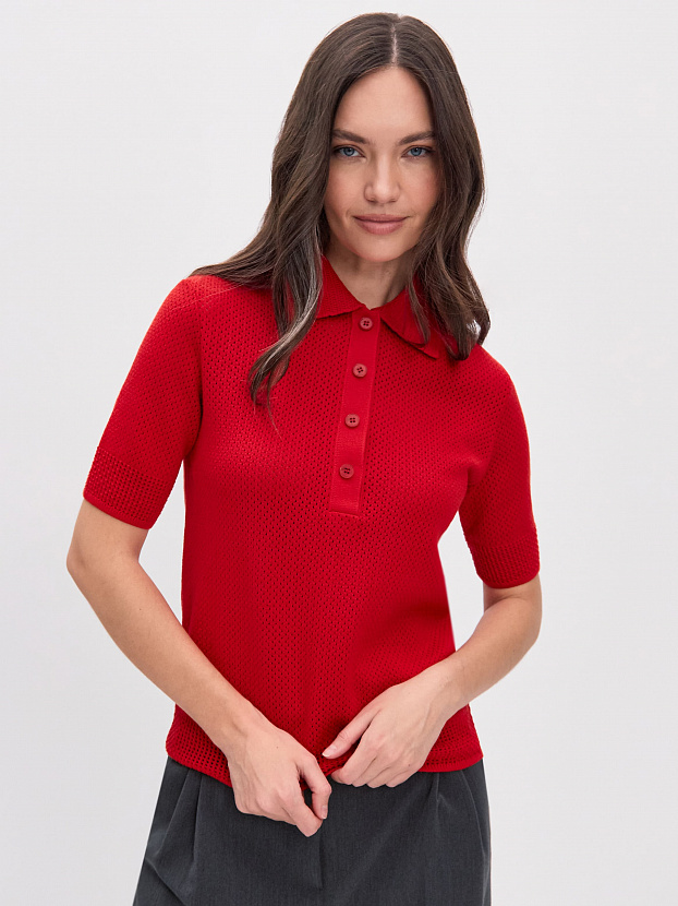 Симоне джемпер (футболка) трикотажный (красный, 44-46)