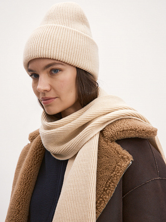 Комплект из шапки и шарфа из шерсти мериноса Ботаника